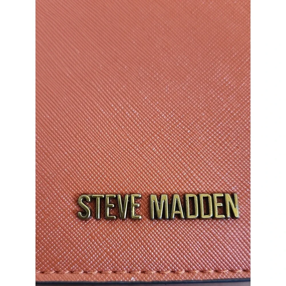 Steve Madden Orange Square Faux Leather Purse Handbag, 8.5x7x3